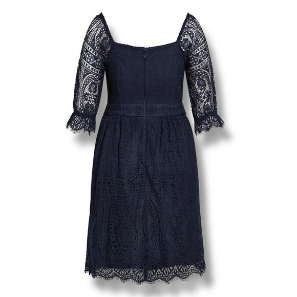 City Chic Giselle square neck lace dress - Picture 3 of 10